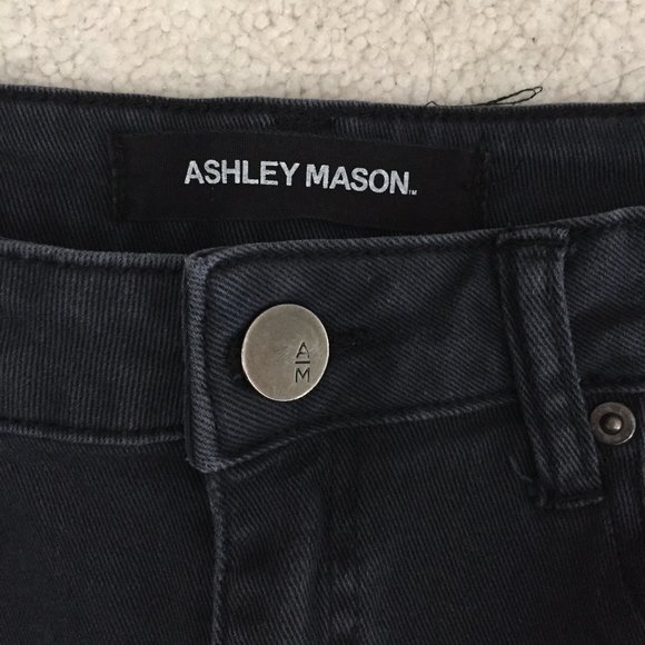 High Waist Black Denim Shorts - Picture 5 of 6